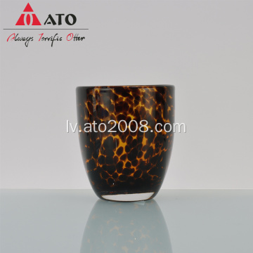 Leoparda krāsa dzeramā stikla ūdens bezstenīgs vīna glāze